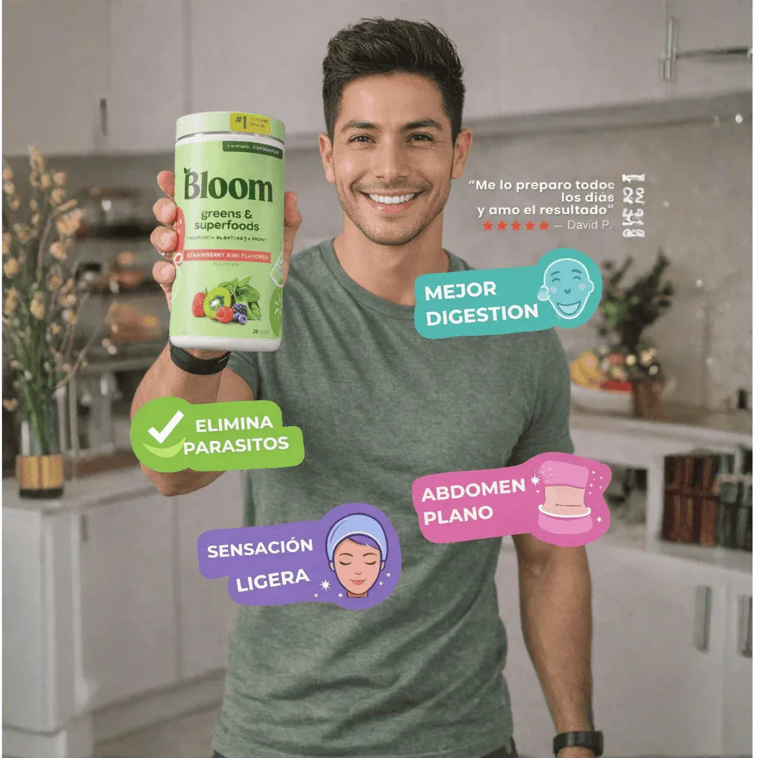 BLOOM GREENS: AYUDA A ELIMINAR PARASITOS EN POCO TIEMPO - INCLUYE GUIA DE RECETAS SALUDABLES