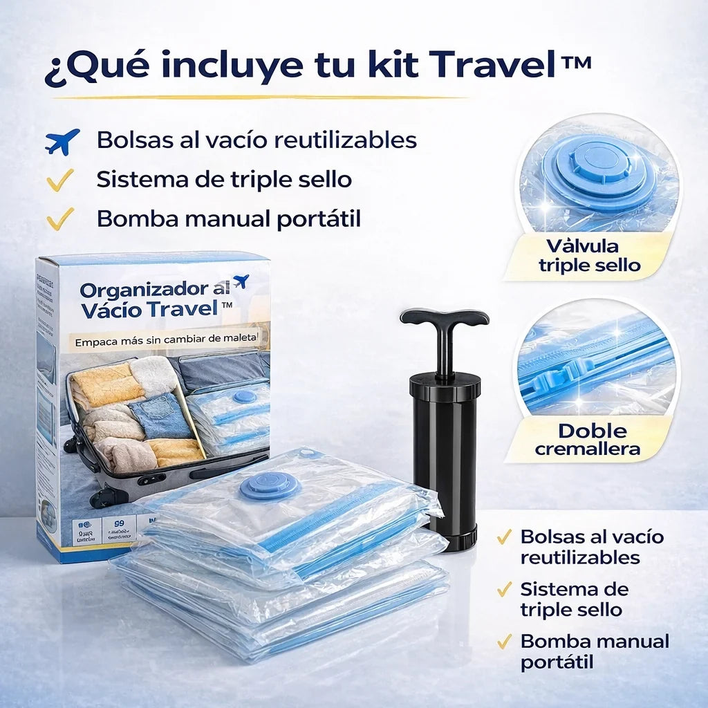 Organizador al Vacío Travel™ – Empaca Más Sin Cambiar de Maleta